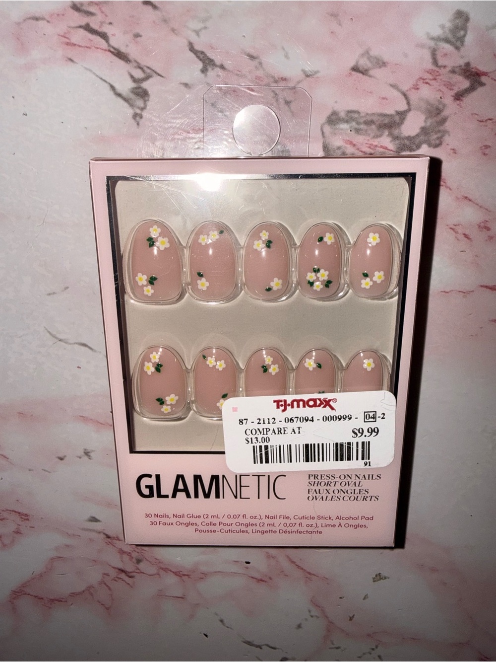 Glamnetic Press-On Nails “Petals”— Pink Daisy Design - Picture 5 of 8